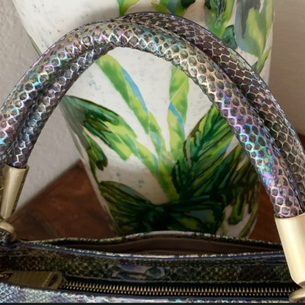 🐍BRAHMIN SEVILLE MOONSTONE SATCHEL EUC - Picture 6 of 11